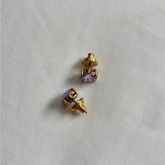 NWOT TORY BURCH gold & lavender studs earrings - Picture 4 of 4
